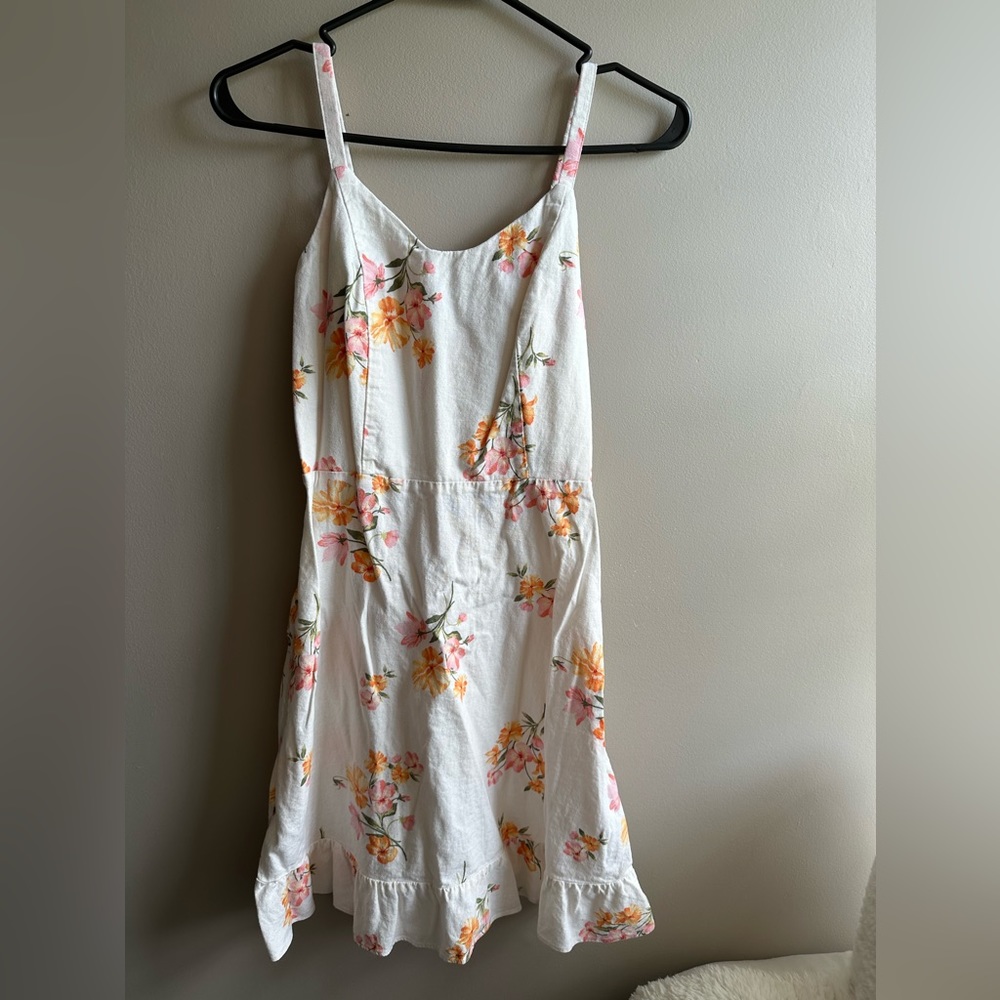 Old Navy white, adjustable strap, floral, knee length sundress